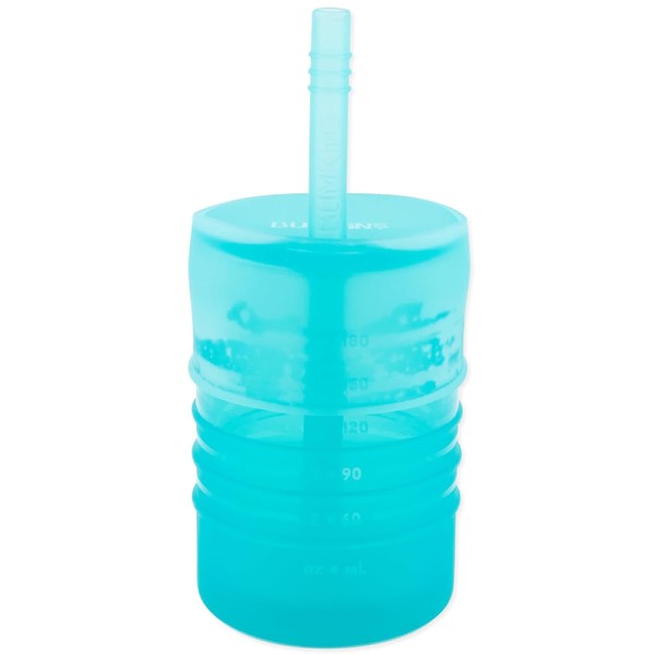 Siliconen beker met rietje en deksel - Blue Jelly