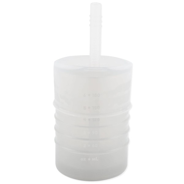 Siliconen beker met rietje en deksel - Grey Jelly