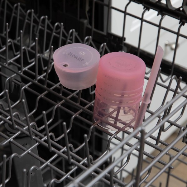 Siliconen beker met rietje en deksel - Roze Jelly