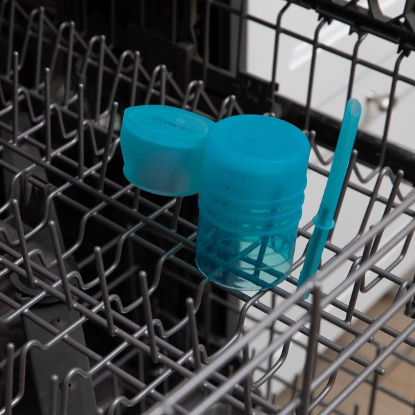 Siliconen beker met rietje en deksel - Blue Jelly