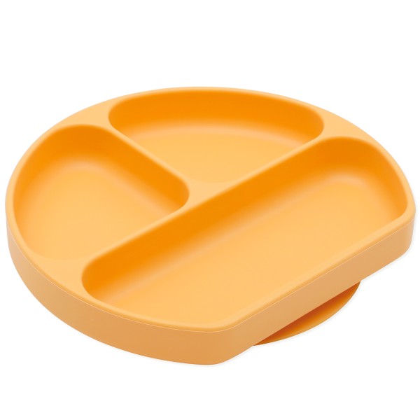 Siliconen Vakjesbord met Zuignap (3 vaks) - Oranje