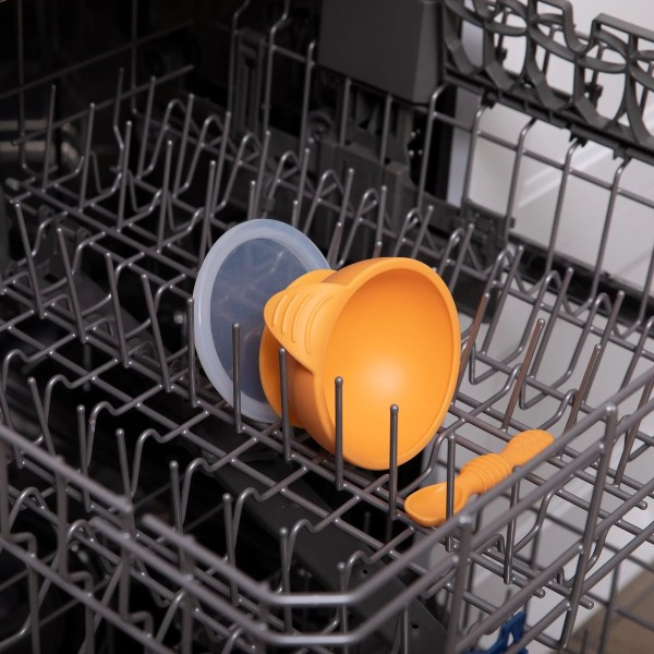 Ensemble de Premier Repas en Silicone - Orange