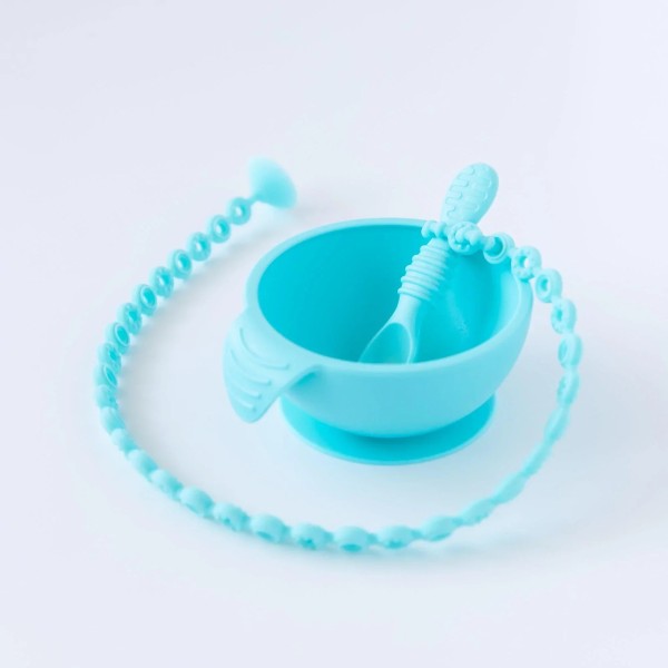 Silicone first feeding set - Blue