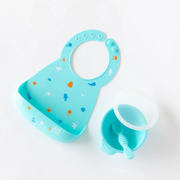 Silicone first feeding set - Blue