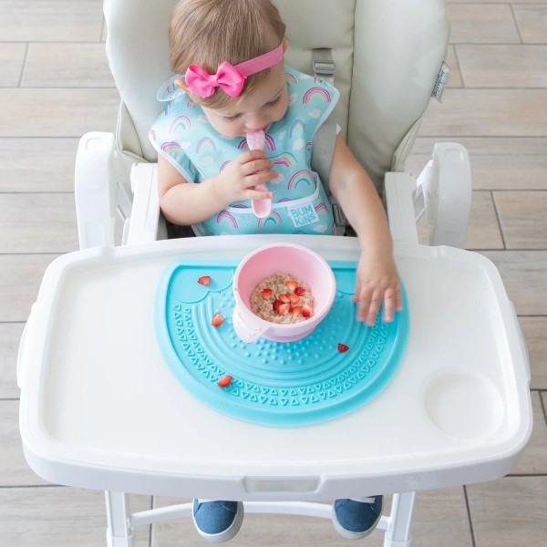 Ensemble de premier repas en silicone - Rose
