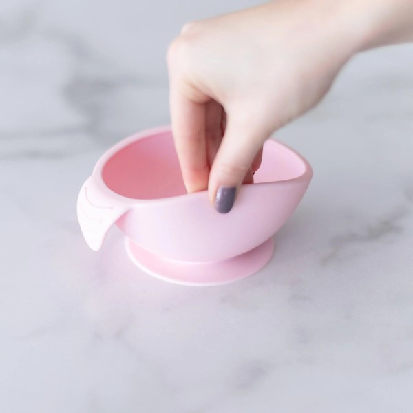 Ensemble de premier repas en silicone - Rose
