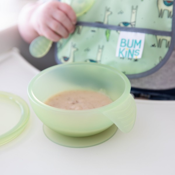 Siliconen eerste baby eetset - Groen Jelly