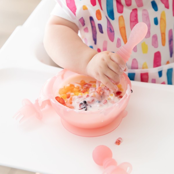 Ensemble de premier repas en silicone - Rose Jelly