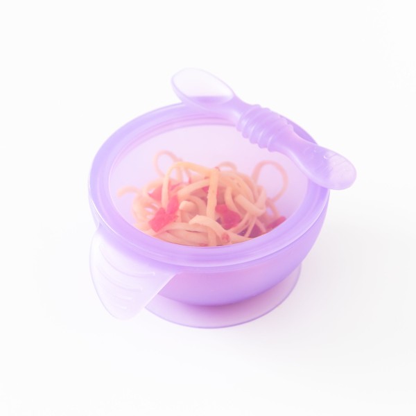 Juego de silicona para aprender a comer solos - Morado Jelly