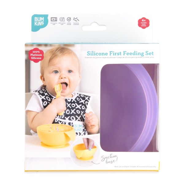 Juego de silicona para aprender a comer solos - Morado Jelly