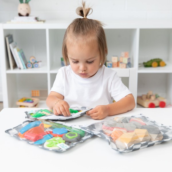 Reistasjes met doorzichtig venster (3 stuks) - Charcoal Check