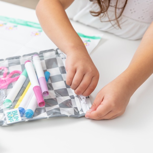 Reistasjes met doorzichtig venster (3 stuks) - Charcoal Check