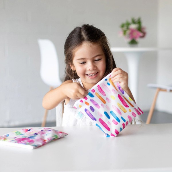 Sac à Collations - Grand (2 paquet) - Watercolor & Brush Strokes