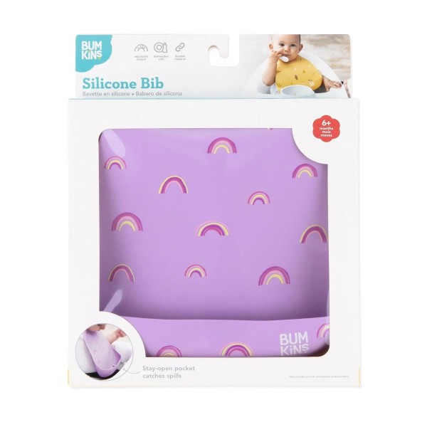 Silicone bib - Rainbows