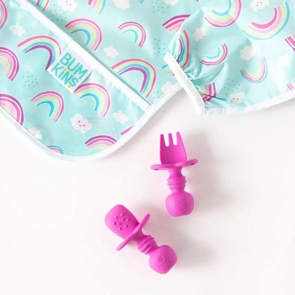 Sleeved bib - Rainbows