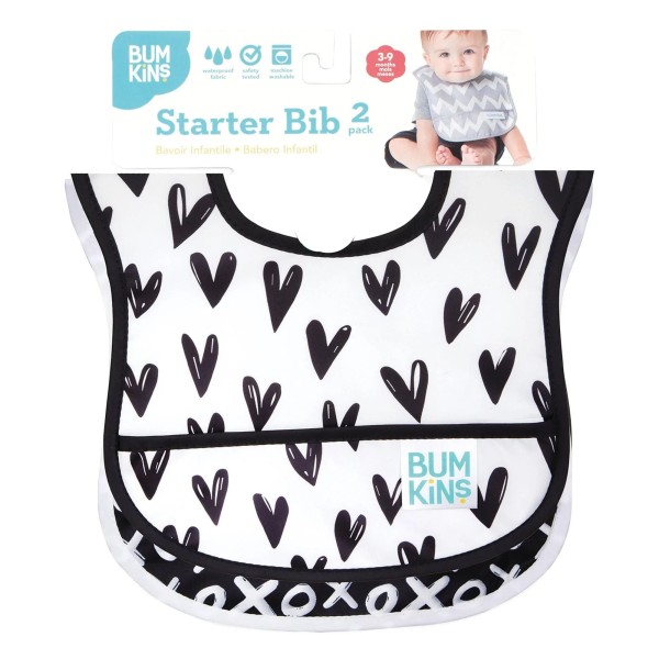 Starter Bib bavoir de démarrage (2 paquet) - XOXO & Hearts