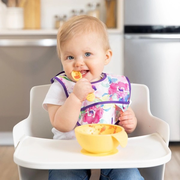 Starter Bib Bavoir de Démarrage - 3-9 mois (2 paquet) - Watercolor & Brush Strokes