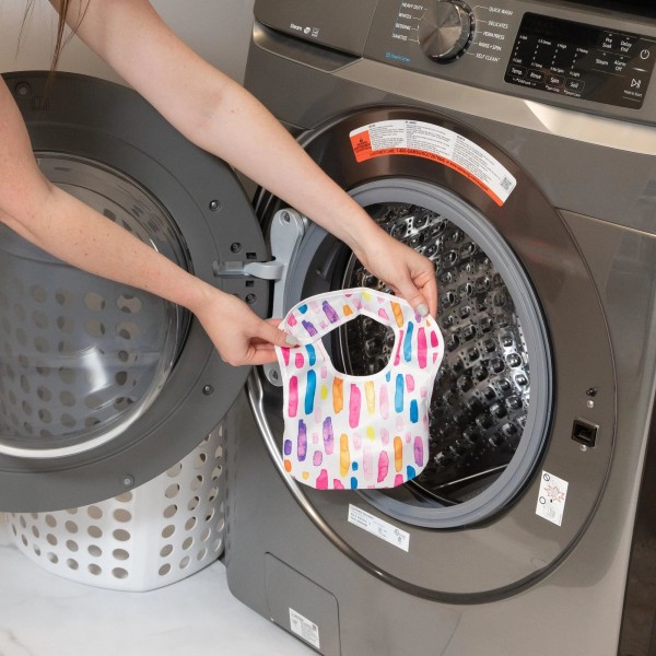 Starter Bib Bavoir de Démarrage - 3-9 mois (2 paquet) - Watercolor & Brush Strokes