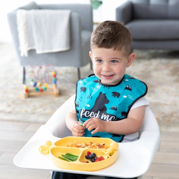SuperBib® Bavoir pour Bébé - 6-24 mois (3 paquet) - Feed Me Bear, Wildlife, Outdoors