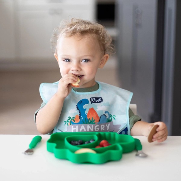 SuperBib® Baby-Lätzchen - 6-24 Monate (3er-Pack) - Hangry, Dinosaurs, Blue Tropic
