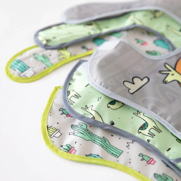 SuperBib® Babero para Bebés - 6-24 meses (3 paquete) - No Prob-Llama, Llamas, Cacti