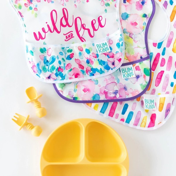 SuperBib® Baby-Lätzchen - 6-24 Monate (3er-Pack) - Wild & Free, Watercolor, Brush Strokes