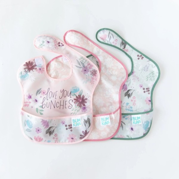 SuperBib® Baby Slab (3 stuks) - Love You Bunches, Floral, Lace