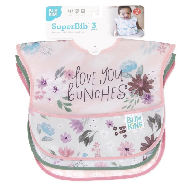 SuperBib® Baby Slab (3 stuks) - Love You Bunches, Floral, Lace