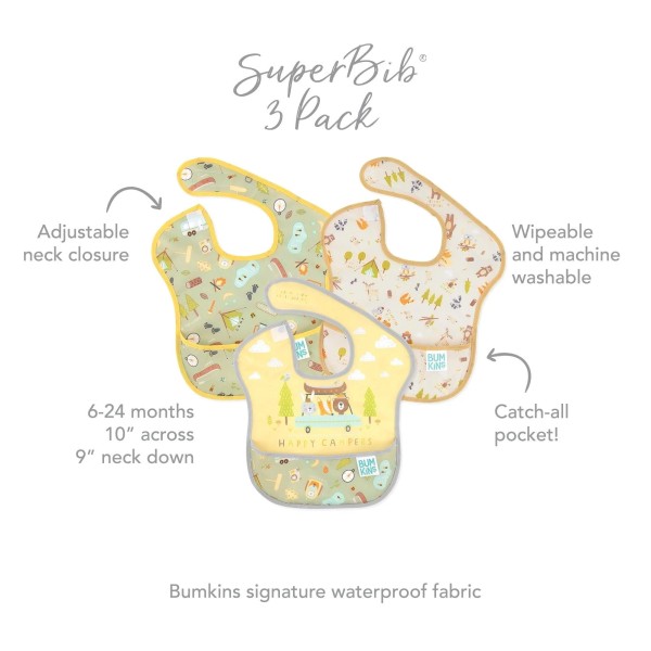SuperBib® (3 pack) - Happy Campers, Camp Gear, Camp Friends