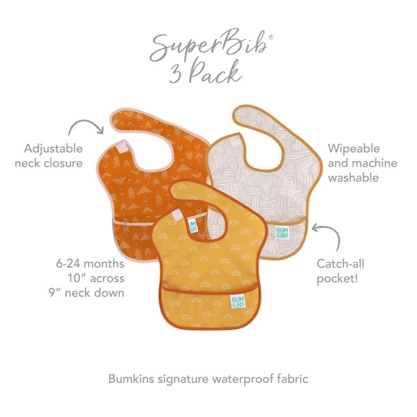SuperBib® Bavoir pour Bébé - 6-24 mois (3 paquet) - Desert Boho