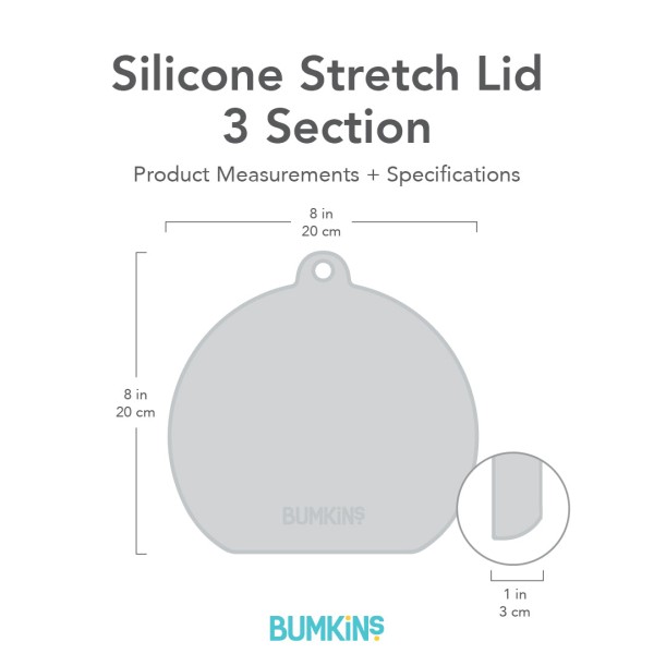 Silicone Stretch Lid for Grip Dish 3 Section, Grip Plate - Transparent