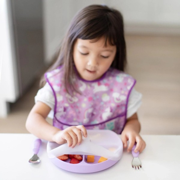 Silicone Stretch Lid for Grip Dish 3 Section, Grip Plate - Transparent