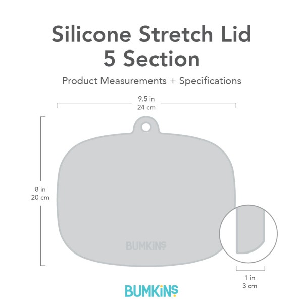 Silicone Stretch Lid for 5 Section Dish - Transparent