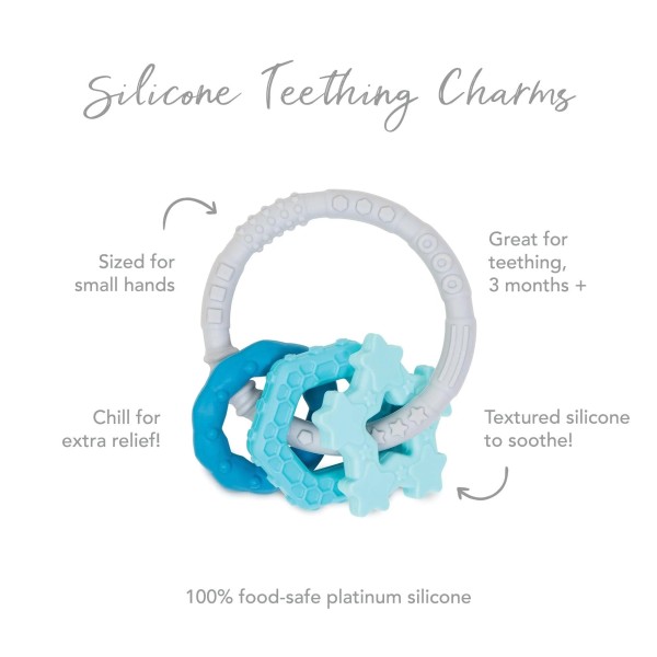 Breloques de dendition en silicone - Bleu