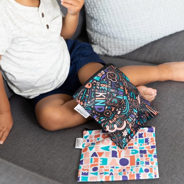 Herbruikbaar snackzakje - large (2 stuks) - Channel Kindness & Elements of Kindness