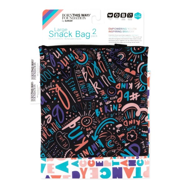 Herbruikbaar snackzakje - large (2 stuks) - Channel Kindness & Elements of Kindness