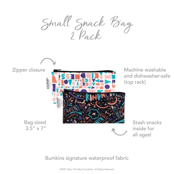 Herbruikbaar snackzakje - small (2 stuks) - Channel Kindness & Elements of Kindness
