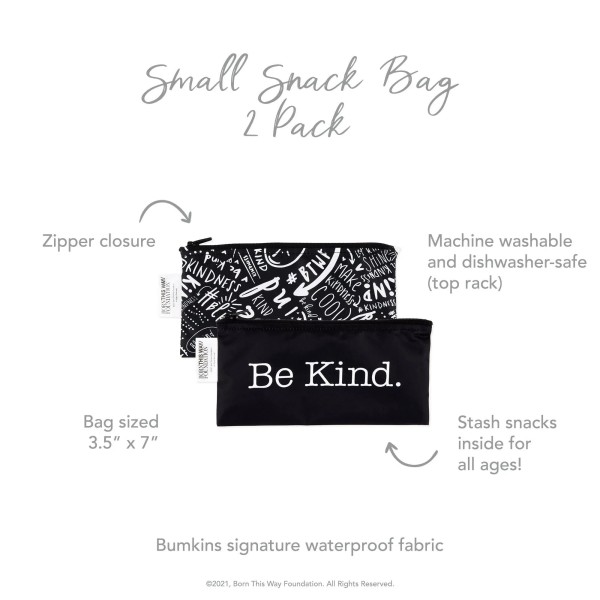 Reusable snack bag - small (2 pack) - Be Kind