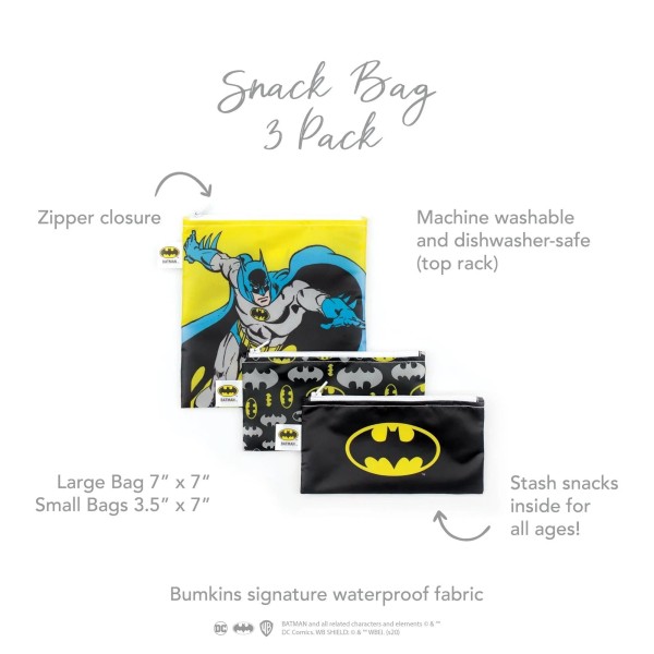 Bolsa para snacks (paquete de 3) - DC Comics - Batman