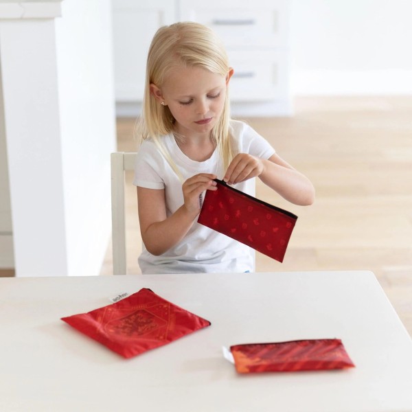 Herbruikbaar Snackzakje (3 stuks) - Harry Potter - Gryffindor
