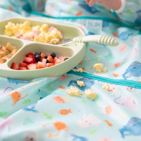 Tray mate sleeved bib - Ocean Life