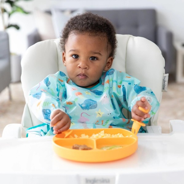 Tray mate sleeved bib - Ocean Life