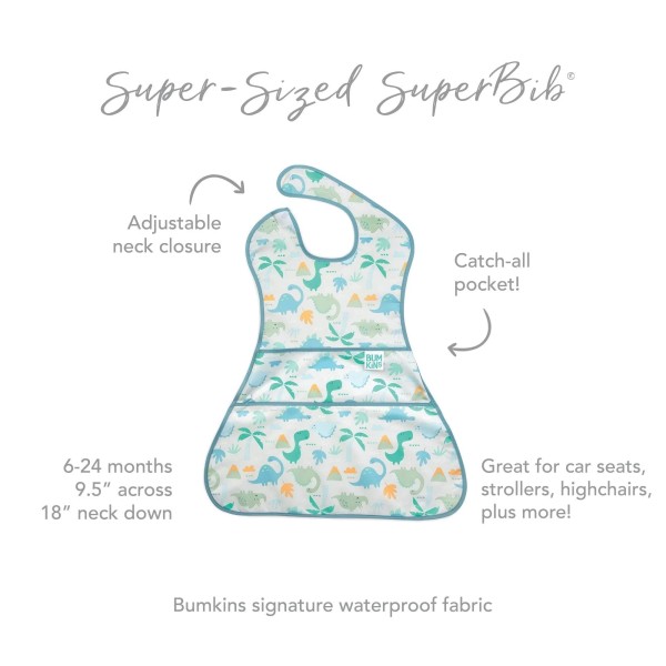 Super-Größe SuperBib® Lätzchen - 6-24 Monate - Dinosaurs