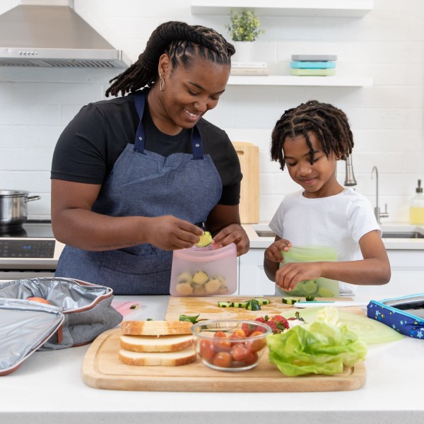 Siliconen herbruikbare zakjes (2 stuks) - Groen Jelly