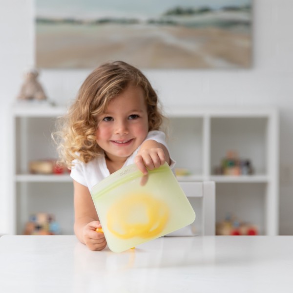 Siliconen herbruikbare zakjes (2 stuks) - Groen Jelly