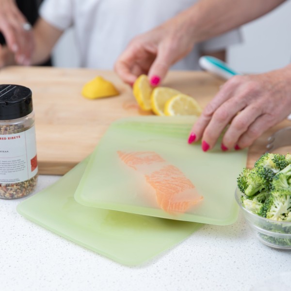 Siliconen herbruikbare zakjes (2 stuks) - Groen Jelly