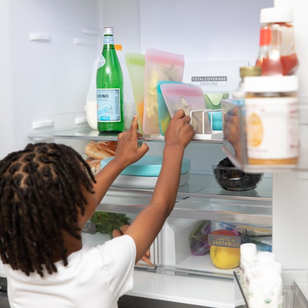 Sacs plats réutisables en silicone (2 paquet) - Rose Jelly