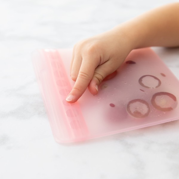 Sacs plats réutisables en silicone (2 paquet) - Rose Jelly