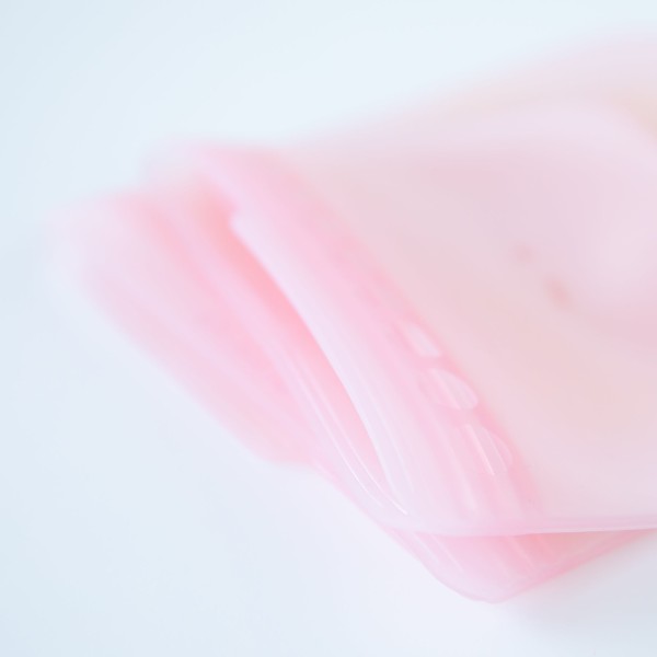 Sacs plats réutisables en silicone (2 paquet) - Rose Jelly