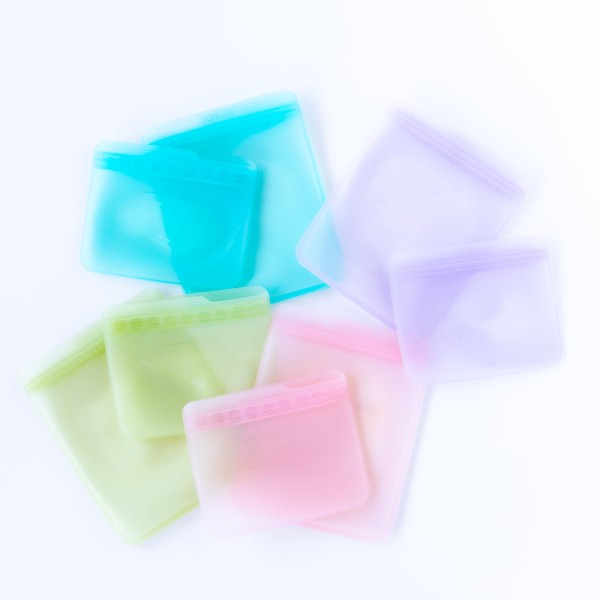 Siliconen herbruikbare zakjes (2 stuks) - Blue Jelly